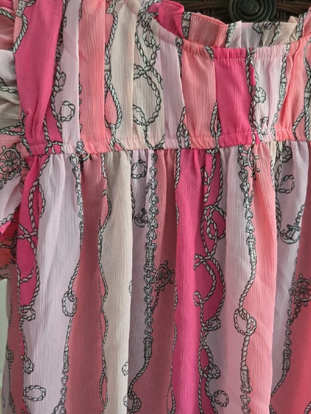 77 Park Women's Pink Striped Ruffle Sleeve Camisole-Size XL